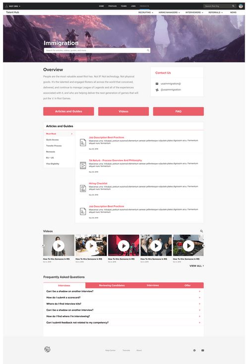 Immigration audience page